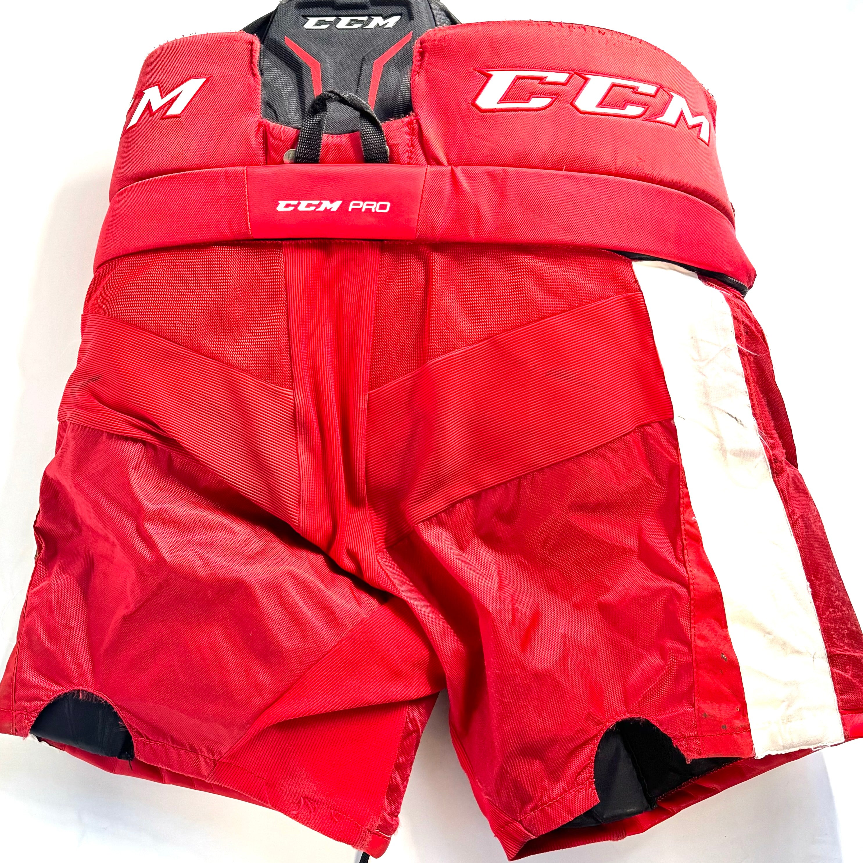 CCM HPGPRO - Pantalon de gardien de but d'occasion de la Ligue de l'Ontario (rouge/blanc)